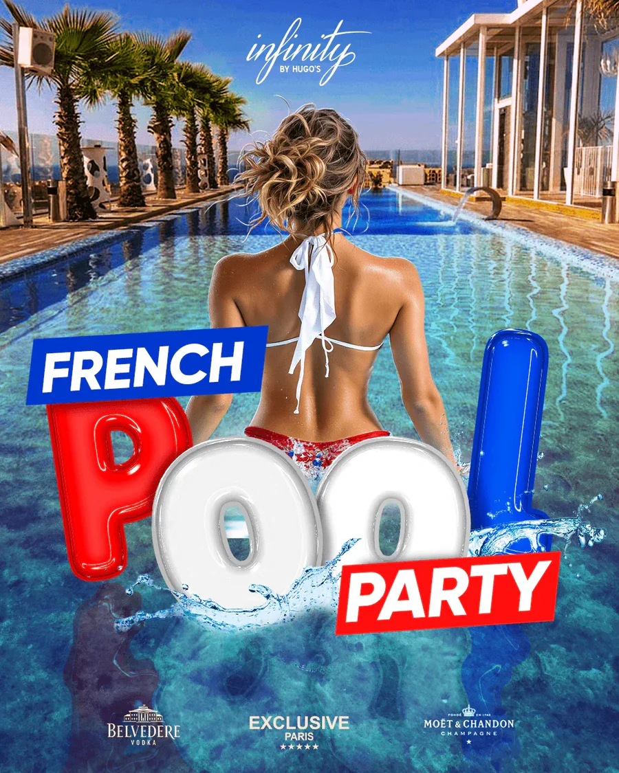 Flyer Pool Party French Hugo’s